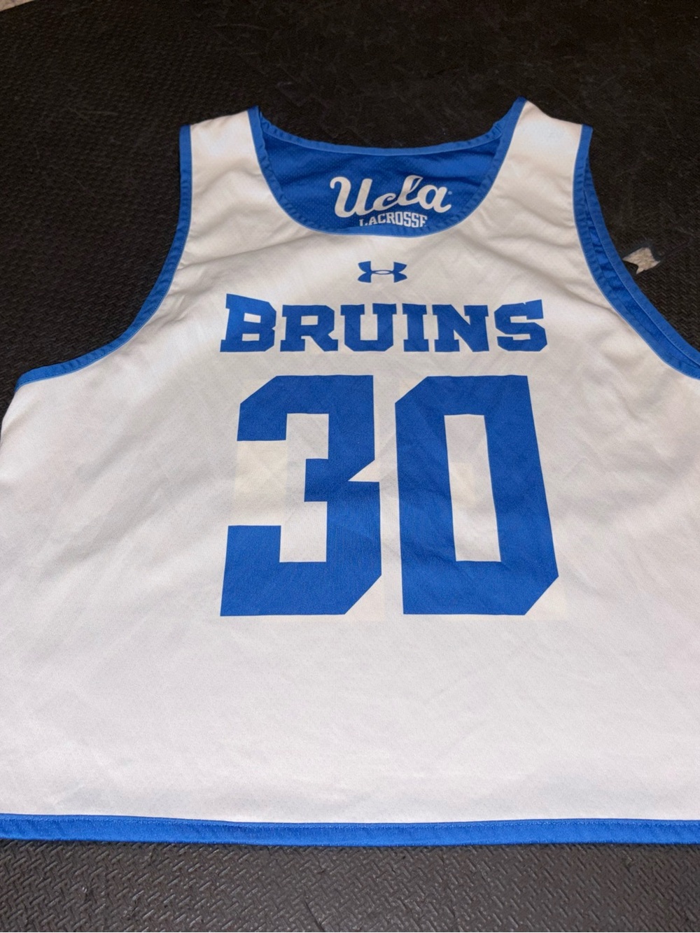 UCLA Bruins Lacrosse Team Issued Reversible Pinnie Jersey #30 Under Armour Lg
